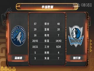 NBA常规赛森林狼VS独行侠20241226